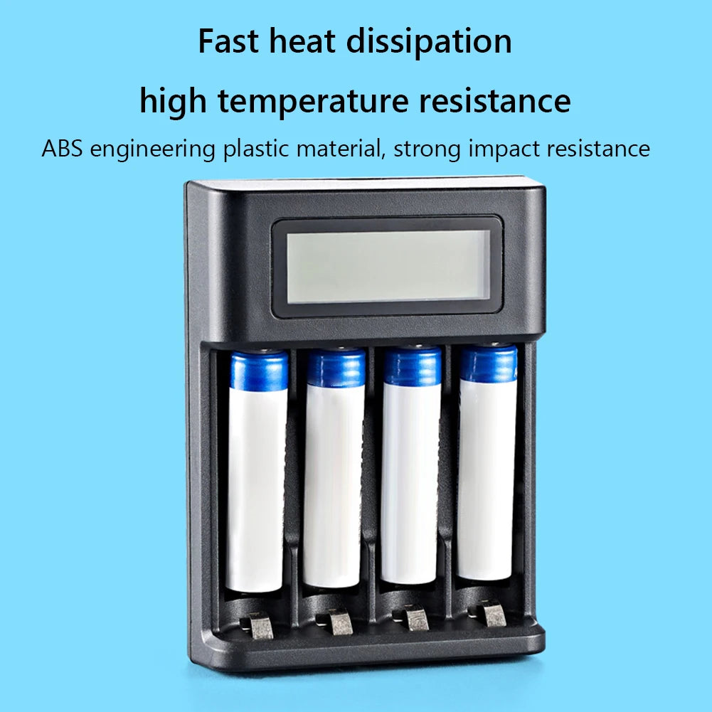 4 Slots LCD Display AA AAA Rechargeable Battery Charger USB Input Fast Charger for NI-MH /NI-CD AA AAA 1.2V Rechargeable Battery