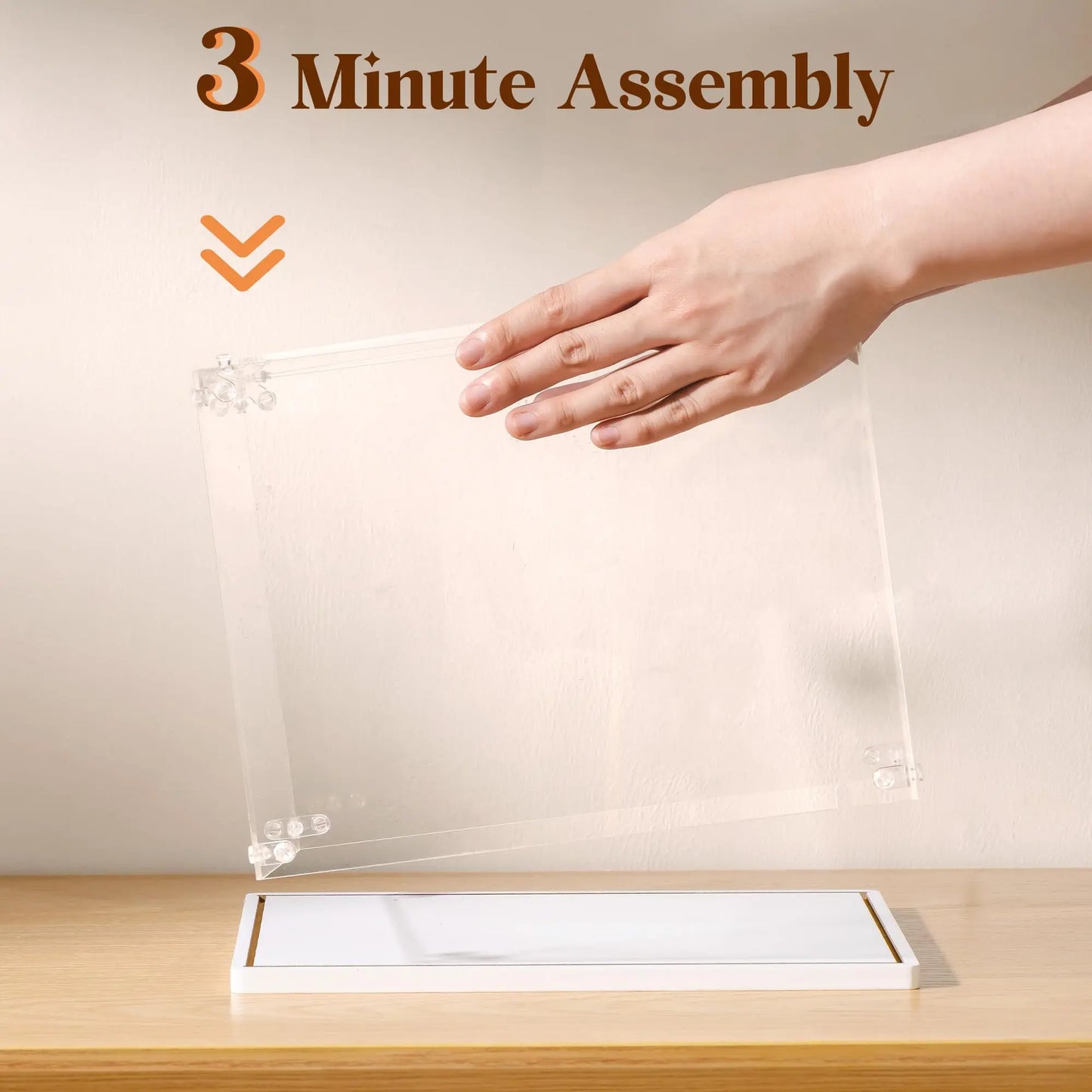Rolife Acrylic Display Case for Miniature House Building Sets Clear Dust Cover Display Case for Collection with Reserved Wiring