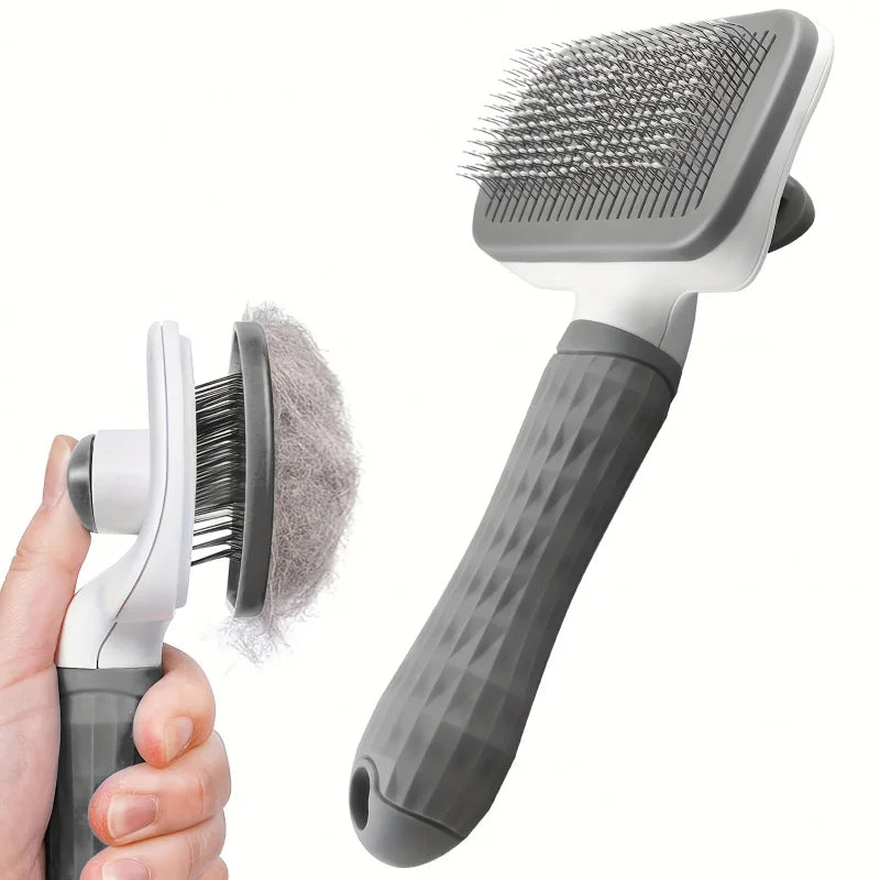 Easy-Clean Pet Grooming Brush, One-Click Hair Removal with Self-Cleaning Button – Special for Cats & Dogs, All Seasons Available