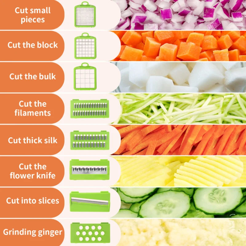 14/16 in 1 Multifunctional Vegetable Chopper Handle Food Grate Food Chopper Vegetable Slicer Dicer Cut Kitchen Items cocina