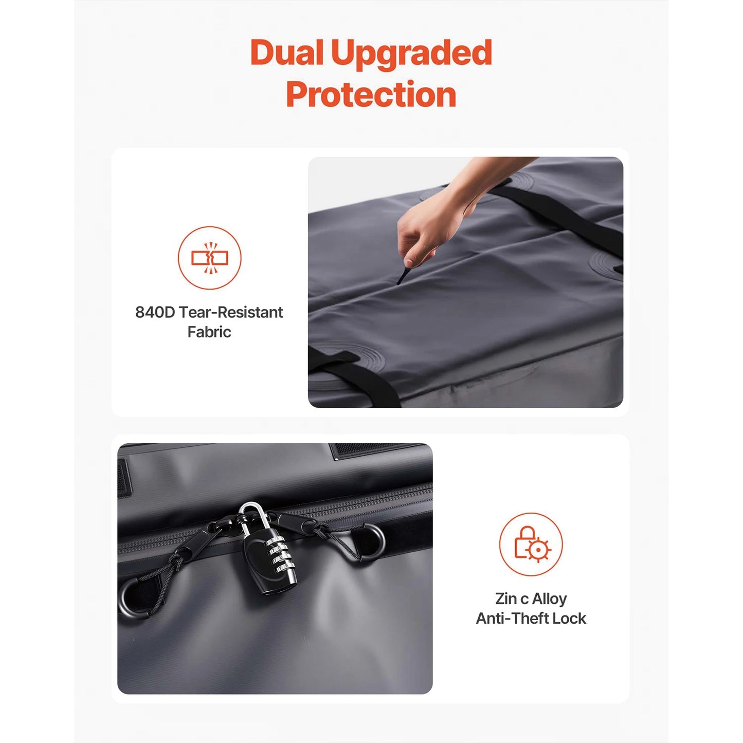 SucceBuy Hitch Cargo Carrier Bag Waterproof 840D PVC 57.48 x 19.49 x 23.82 in Heavy Duty Cargo Bag for Truck Bed Storage for Car