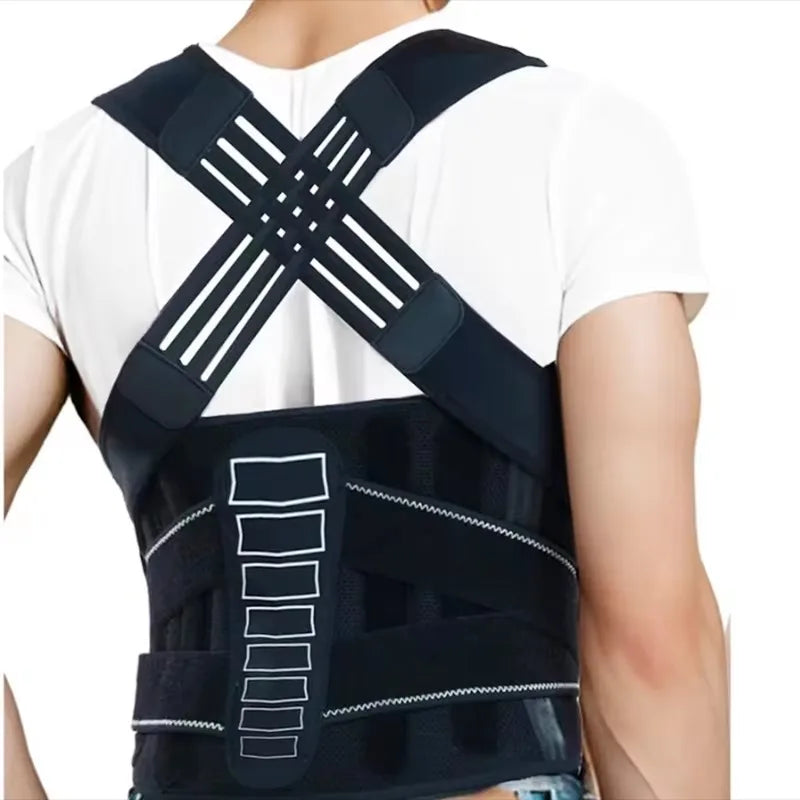 Back Brace for Men and Women, Adjustable Shoulder Posture Support Brace, Back Straightener Posture for Upper and Lower Back