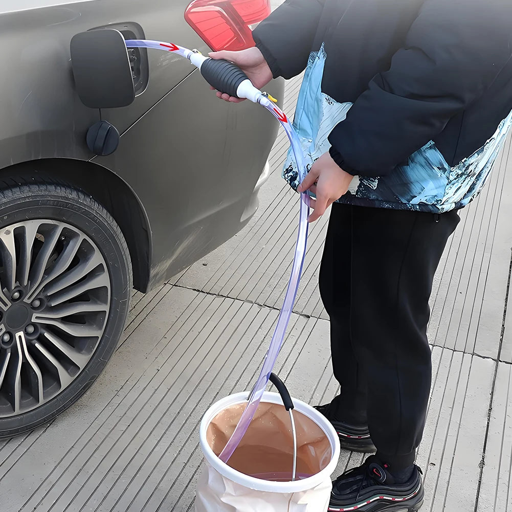 Hand Straw Pump with Hose High Flow Siphon Hand Pump Portable Manual Car Fuel Transfer Pump Fit for Fuel Petrol Diesel Gasoline