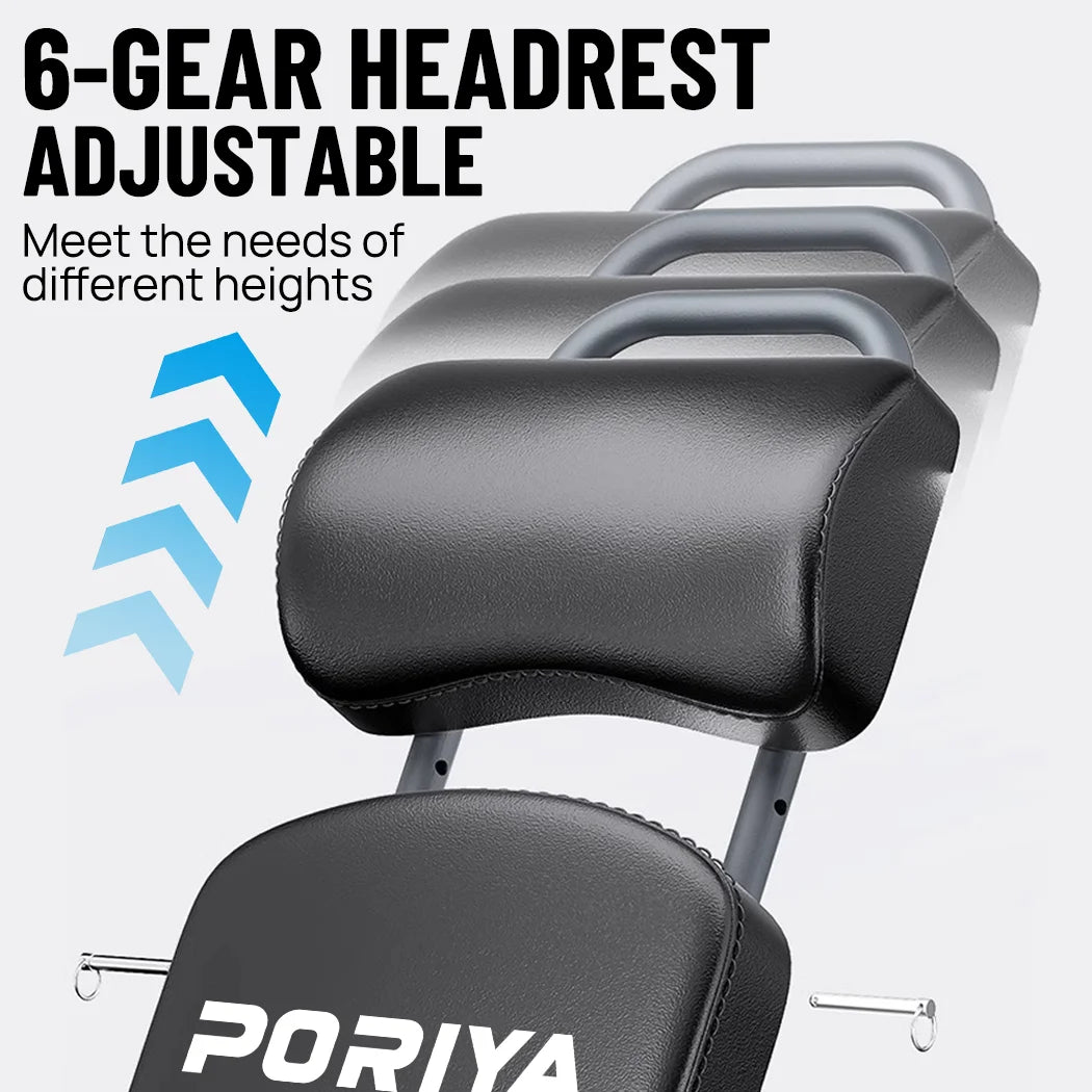 PORIYA 9In1 Foldable Adjustable Weight Bench Fitness Bench Adjustable Bench Gym