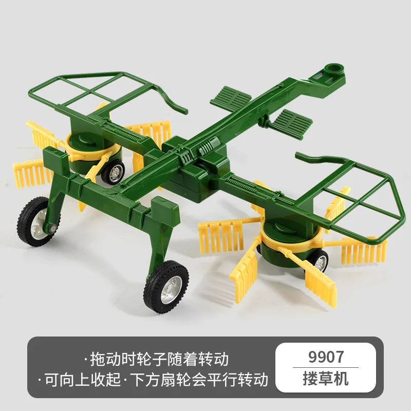 1:24 Scale Remote-Controlled Tractor Toy Alloy Electric Farm Truck with Headlights RC Car Set for Kids Birthday Christmas Gifts