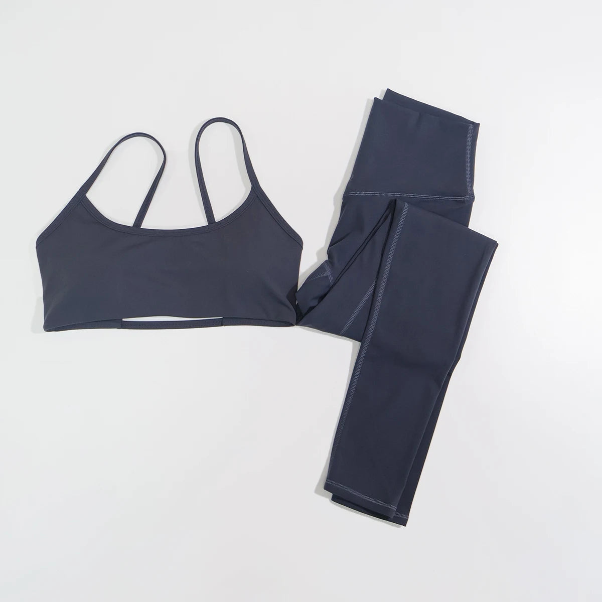 Ctenkevet Summer Eco-Friendly 2Pcs Women's Yoga Set Backless Bra Top Leggings Two-Piece Sport Outfit Female Fitness Clothing