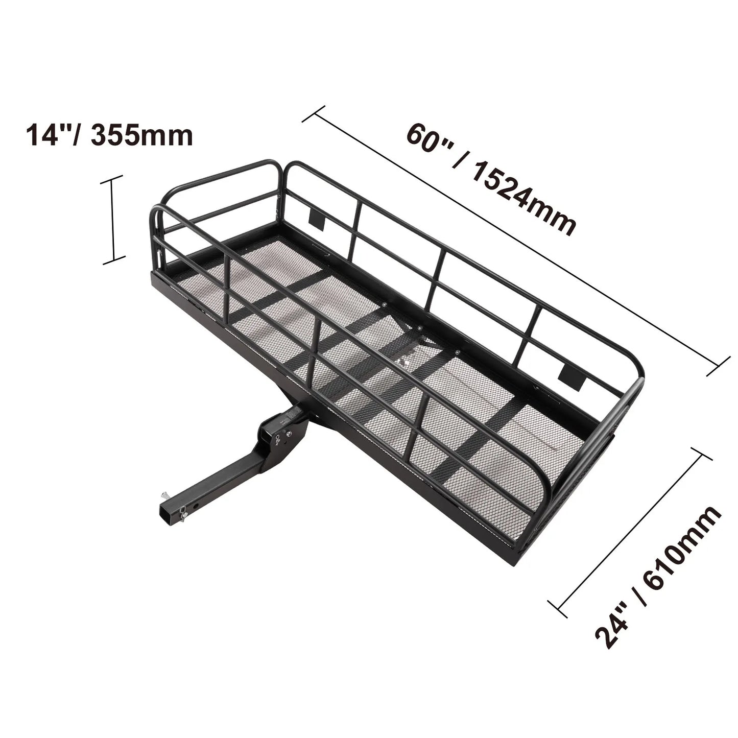 SucceBuy 47/53/60 in Hitch Cargo Carrier 400/500lb Capacity Trailer Hitch Mount Aluminum Cargo Basket for Truck Pickup Camping