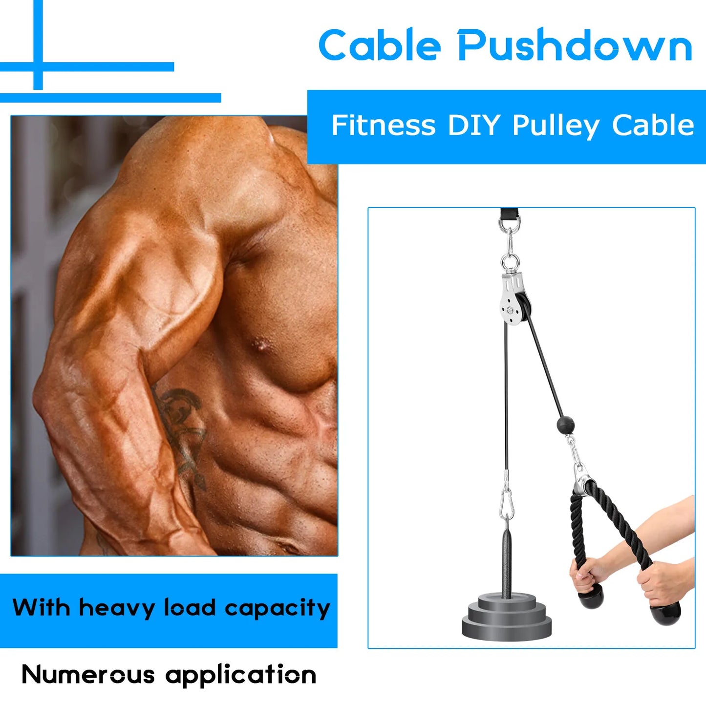 Pulley System Cable Attachment Pull Down Machine DIY Home Gym Workout Kit AU