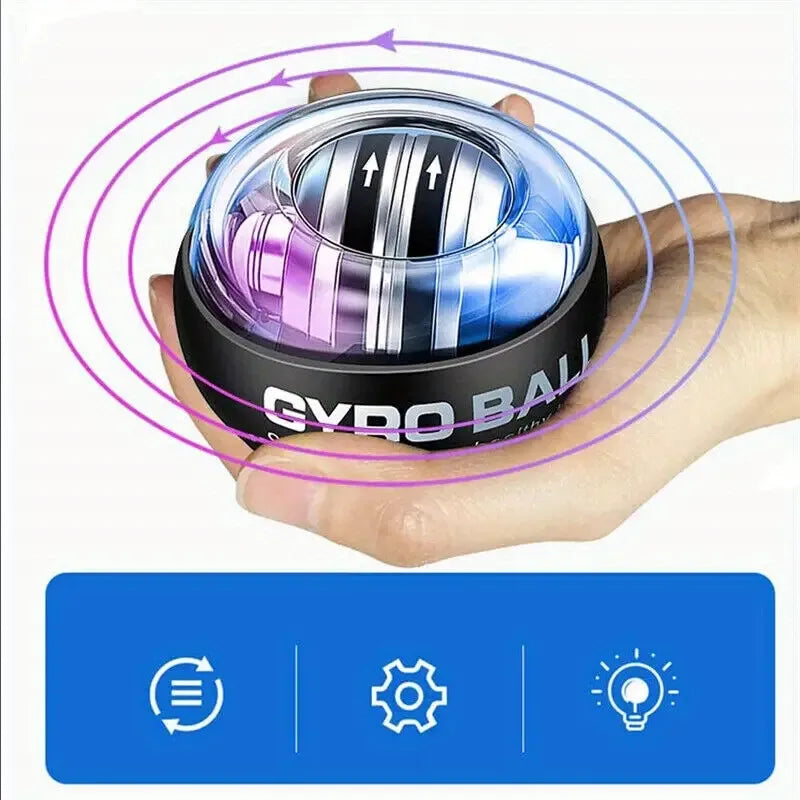Auto-Start LED Power Gyro Force Wrist Hand Ball Arm Exerciser Relieve Pressure