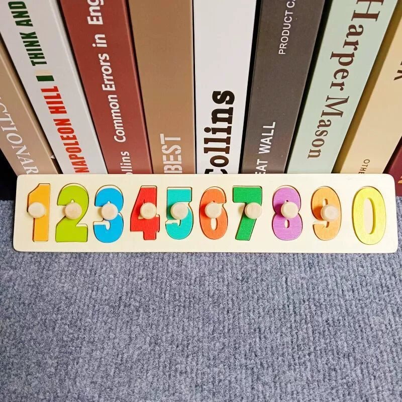 Wooden Puzzle Montessori Toys for Baby 1 2 3 Years Old Kids Alphabet Number Shape Matching Games Children Early Educational Toys