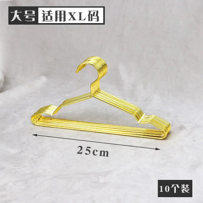 10PCS Stainless Steel Coat Hangers,Household Soild Metal Clothes Hanger for Adults Children Pet,Non-slip  Closet Organizer Rack