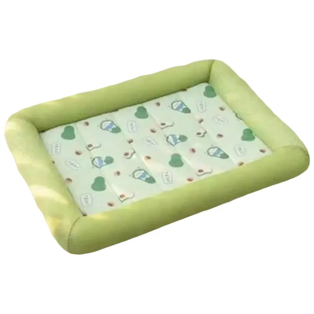 Square Cooling Puppy Bed Breathable Soft Dog Sleeping Pad Neck-protecting Dirt-resistant Pet Cooling Mat for Dogs Cats