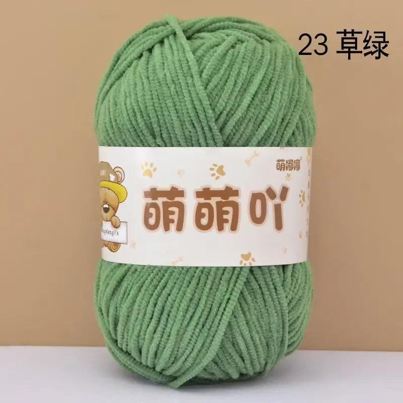 50g/Pc Chenille Yarn Matte Crocheting Doll bag Thread Handmade Crochet Knitted Material Small Ice Stripe line knit sweater hat