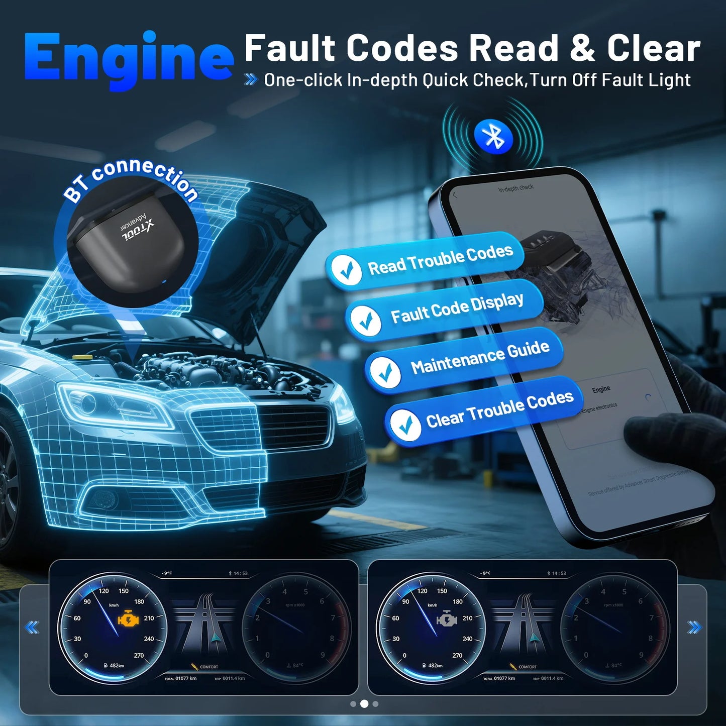 XTOOL Advancer AD20 PRO All System Car Diagnostic Tools Full OBD2 Scanner Battery Check Oil Reset Read/Clear Code Free Update