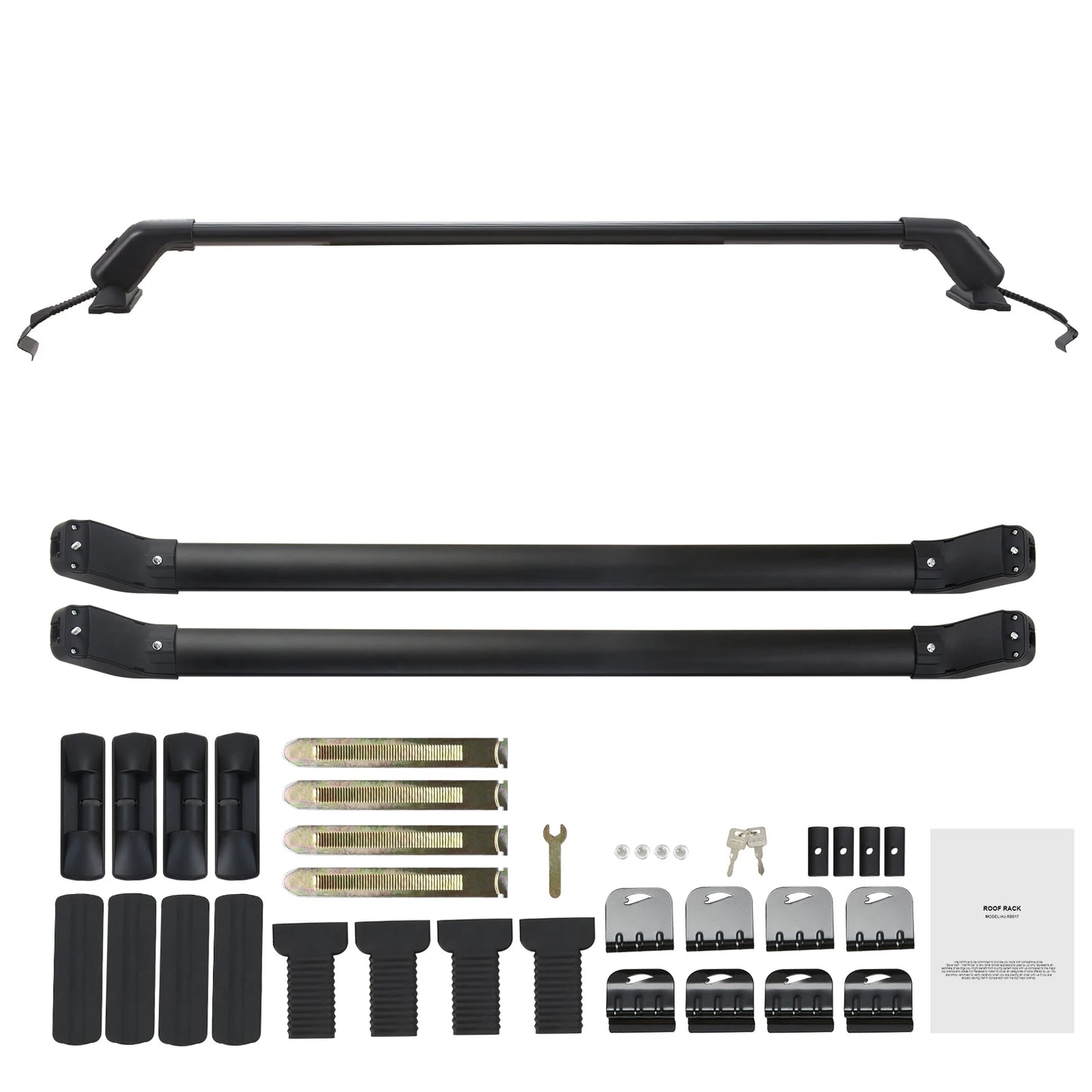 SucceBuy 155 lbs Universal Roof Rack Cross Bars Aluminum Roof Rack Crossbars Adjustable Bare Roof Crossbars with Lock for SUV