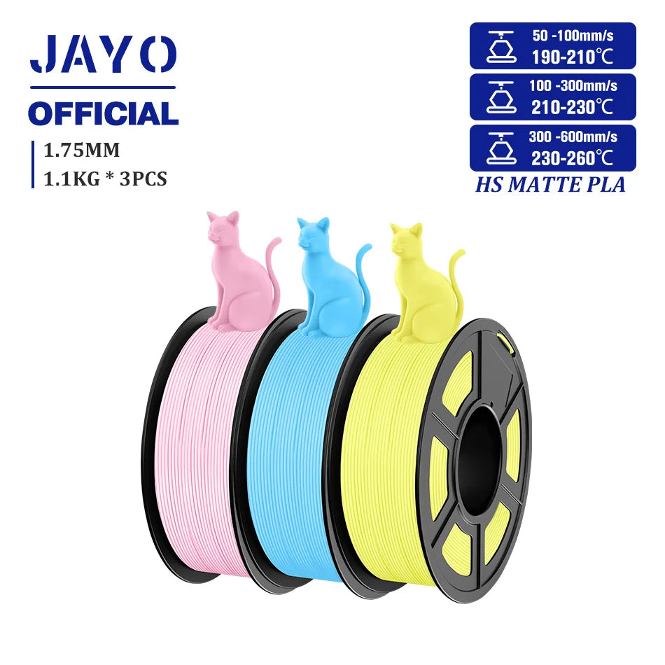 JAYO PLA Classic 1.75mm 3D Filament High Speed Matte PLA Filament For FDM 3D Printers 600mm/s High Speed Printing Materials