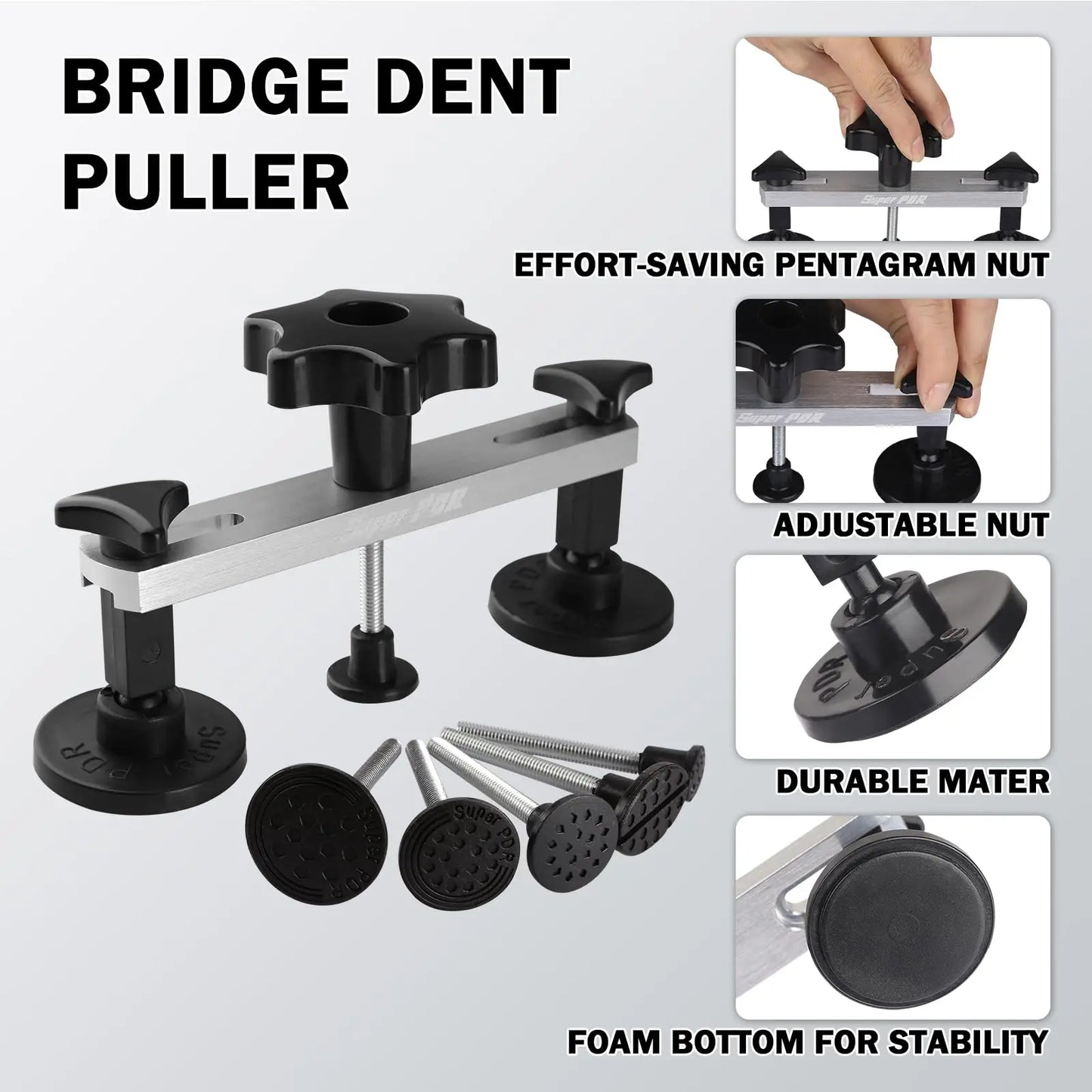 Super PDR Paintless Dent Repair Tool Set Professional Car Body Dent Repair Kit Suction Cup Dent Puller Dent Removal Repair Tool