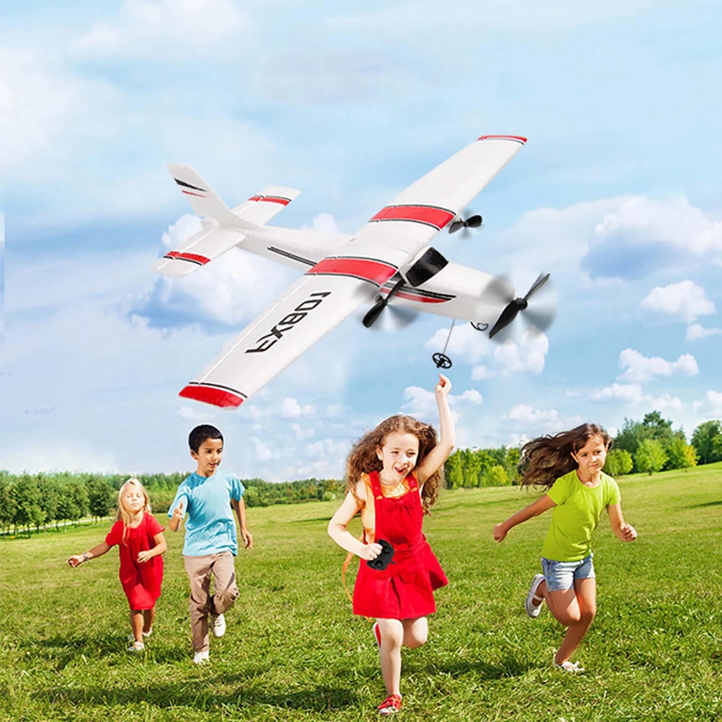 RC Fixed wing RC Airplane FX801 Airplane 2.4GHz 2CH RC Airplane Aircraft Outdoor Flight Toys for Kids Boys with 3 Battery