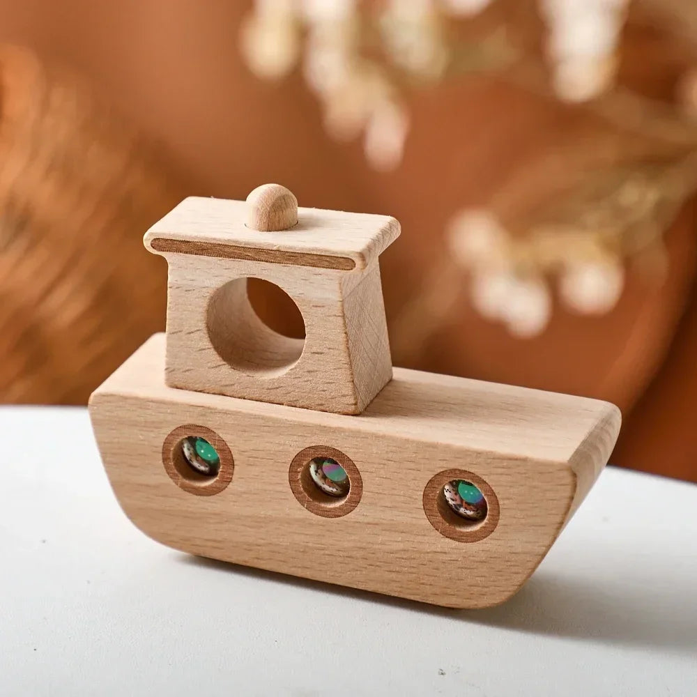 Wooden Toys Plane Helicopter Bus Boat Montessori Education Toys for 1 Year Old Wooden Transportation Blocks Cartoon Cat Toys