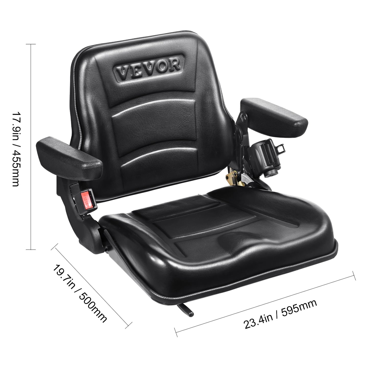 SucceBuy Universal Forklift Seat Fold Down Tractor Seat Comfortable Forklift Seat with Adjustable Angle Back and Micro Switch