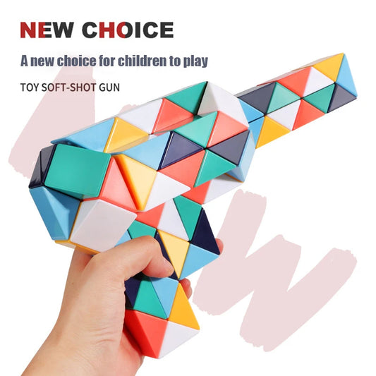 24-72 Segments Magic Rule Snake Multi-color 3D Puzzle Fidget Toys Decompression Transformable Cubes Educational Toys