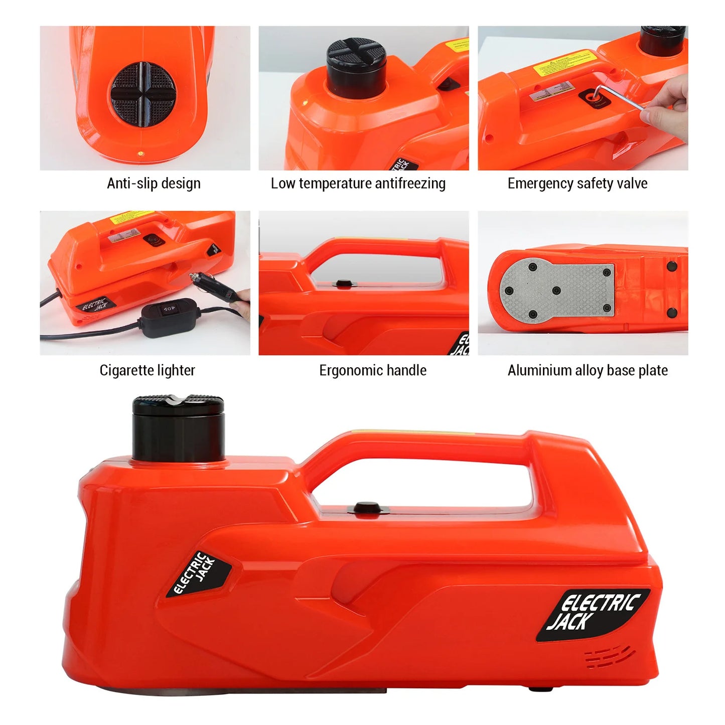 12V Electric Car Jack with Inflator Pump and LED Light 5T 10000 Lbs Portable Car Jack for SUV MPV Truck Change Tires Lifting