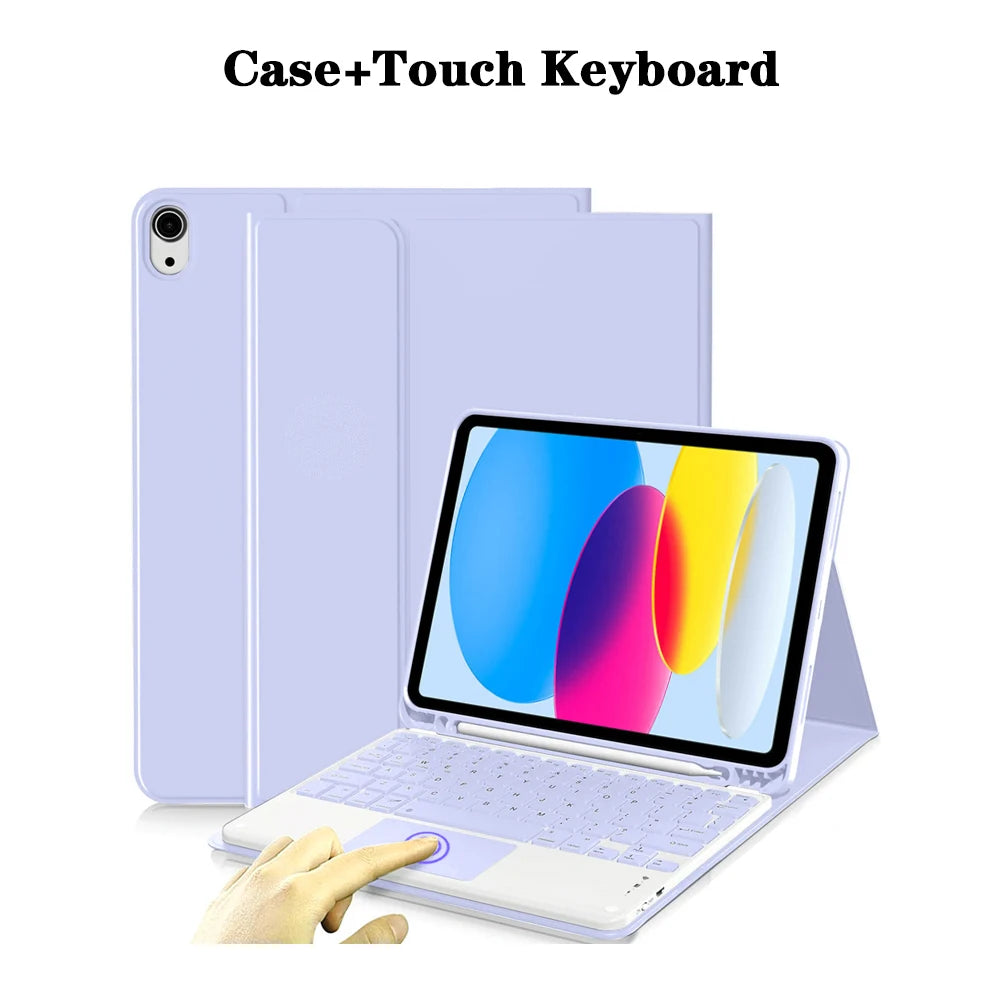 Keyboard Case for iPad (A16) 11th/10th Generation,Detachable Wireless Keyboard,Stand Folio Keyboard Cover with Pencil Holder