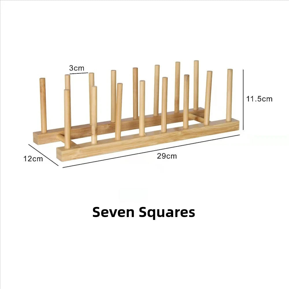 DIY Locker Bamboo Drain Rack Wooden Plate Rack Dish Rack Kitchen Organizer for Plates/Cutting Boards/Plates/Cups/Pot Lid