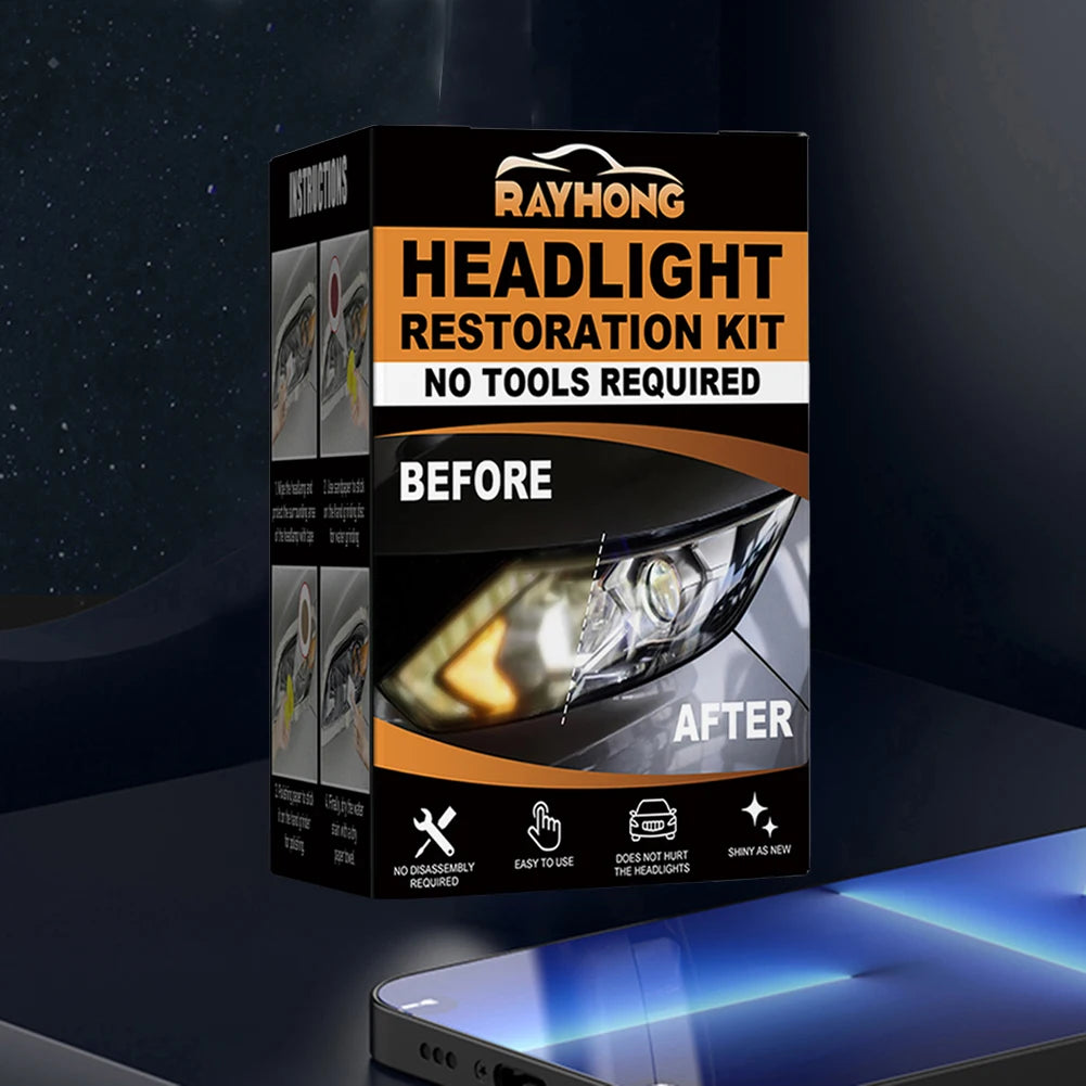 Ceramic Headlight Restoration Kit Headlight Cleaner Restorer Kit Headlight Yellowing Repair Set for Car Taillight Headlight