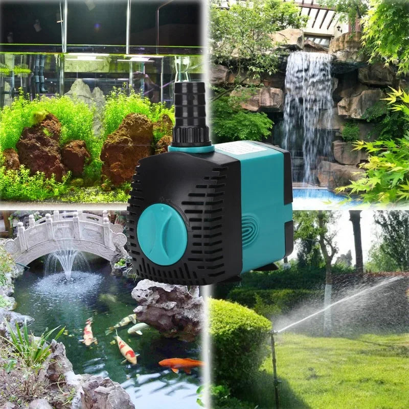 110V-240V Fish Tank Water Fountain Pump Filter 3W 10W 15W 25W Ultra-Quiet Submersible Fish Pond Aquarium Water Pump