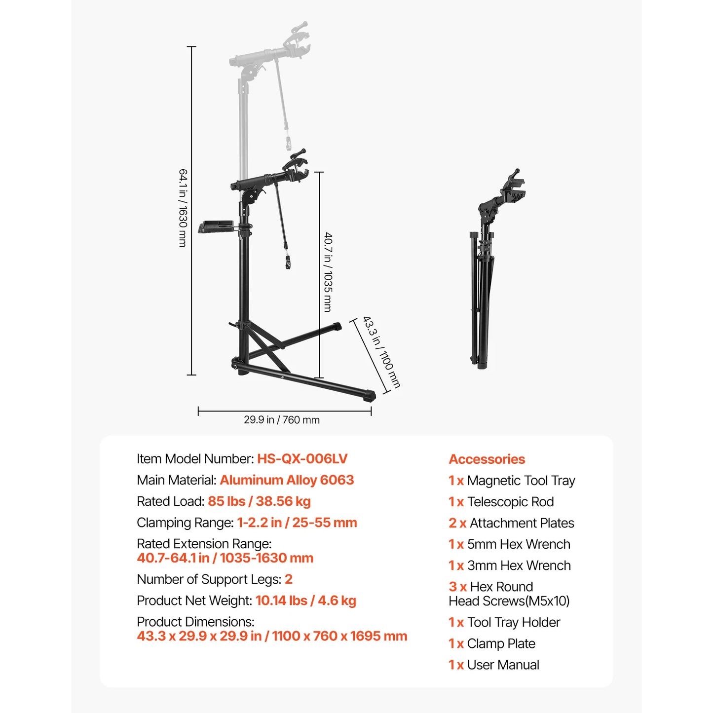 SucceBuy Bike Repair Stand 66/85/88/110lb Heavy duty Bicycle Work Stand Foldable Bicycle Maintenance Rack for Mountain&Road Bike
