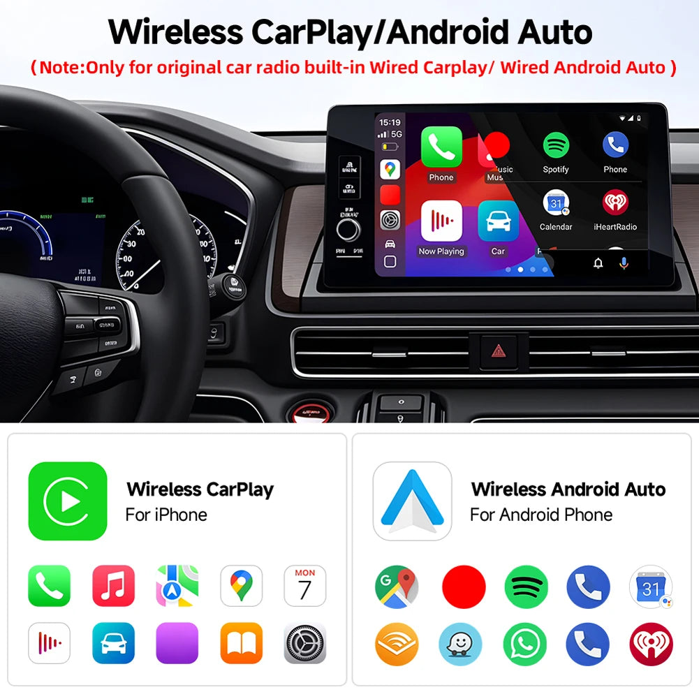 2025 New 2IN1 Wireless CarPlay Android Auto USB Adapter Dongle Smart Mini Box Plug Play For VW Toyota Nissan Honda Ford Benz KIA