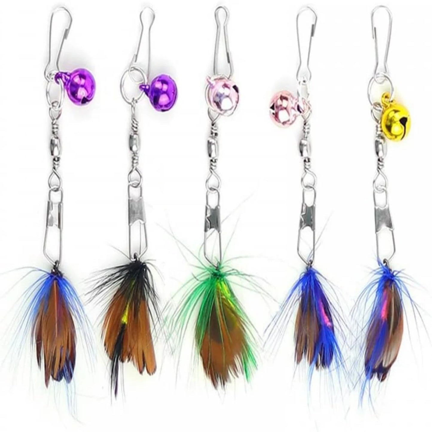 Soft and Interactive Fluffy Cat Feather Toys - Keep Your Curious Kittens and Cats Happy and Active with 5PCS of Refreshing Refil