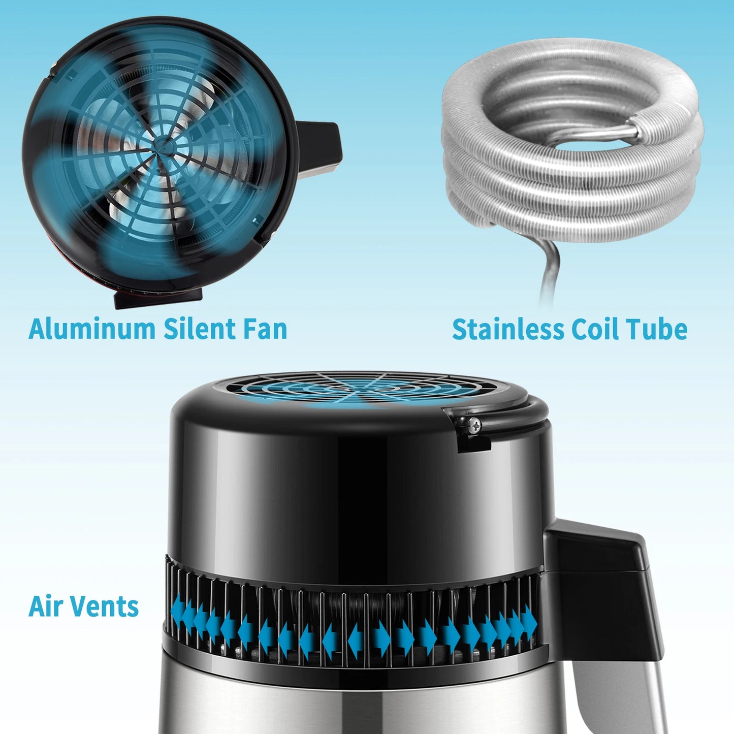 SucceBuy 4L Water Distiller Purifier Filter Dispenser Drinking Bottle Softener Temp Display Overheat Protection Home Appliance