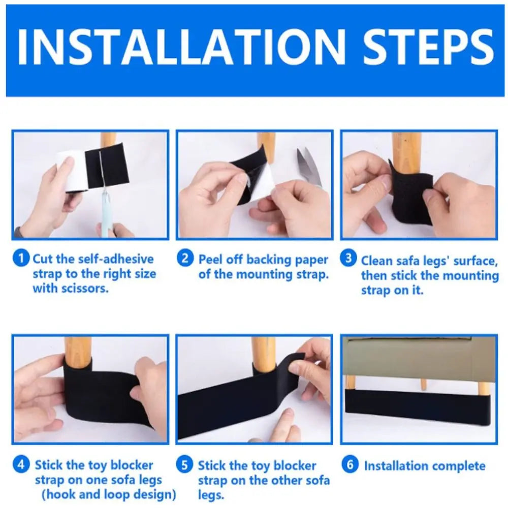 New 3/6/10M Sofa Toy Blocker Dustproof Adjustable Sofa Edge Baffle Adhesive Strap Nylon Under Couch Blocker
