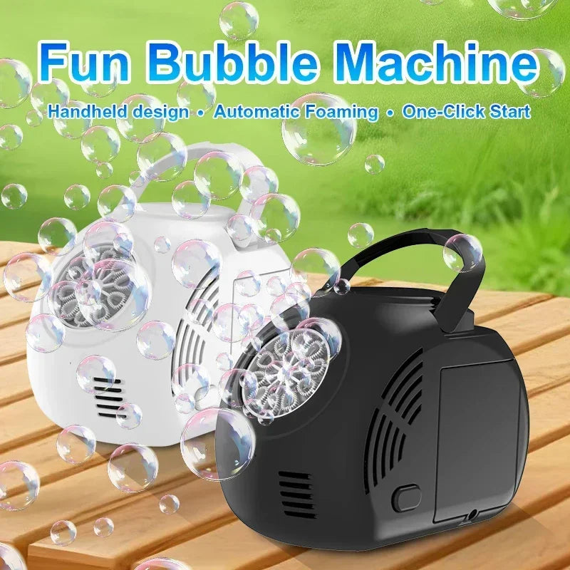 Handheld outdoor bubble machine electric with light bubble toy bubble launcher holiday  gift without battery bubble water