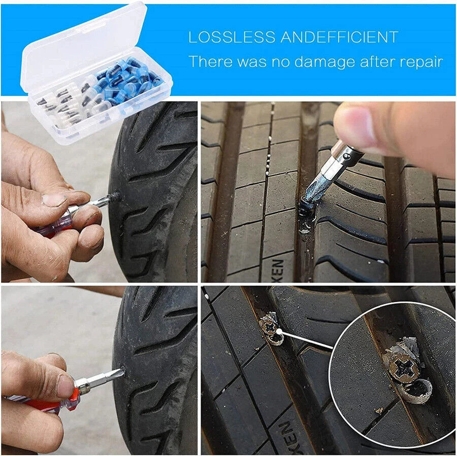 22PCS Universal Car Motorcycle Truck Vacuum Tire Repair Tubeless Nail Rubber Nails Tubeless Rubber Nails Tire Puncture Repair