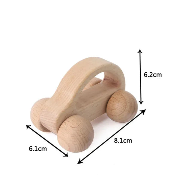 1pc Baby Wooden Car Toys Beech Stacking Blocks Cartoon Educational Montessori Toys For Children Teething Baby Birthday Gifts