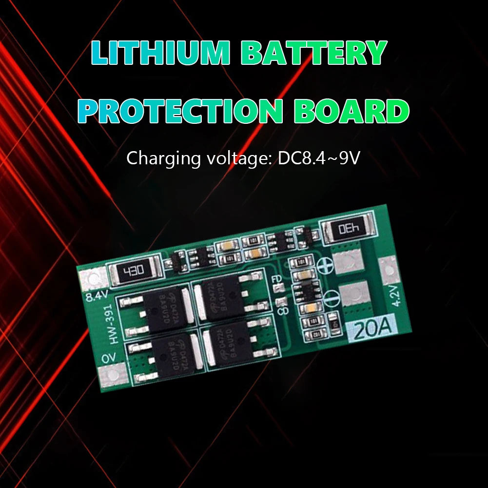 1-5PCS HW-391 2S 20A 7.4V 8.4V 18650 BMS Module 18650 Lithium Battery Charger Protection Board Standard/Balance Module for DIY ﻿
