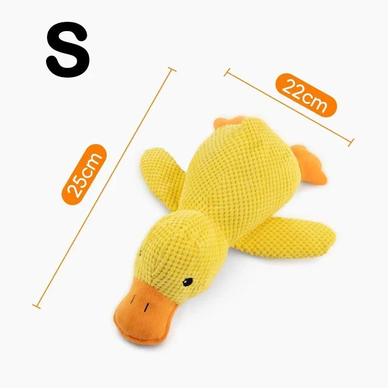 Yellow Duck Plush Dog Chew Toy Bite Resistant Molar Puppy Interactive Toy Relieve Boredom for Small Pet Dogs