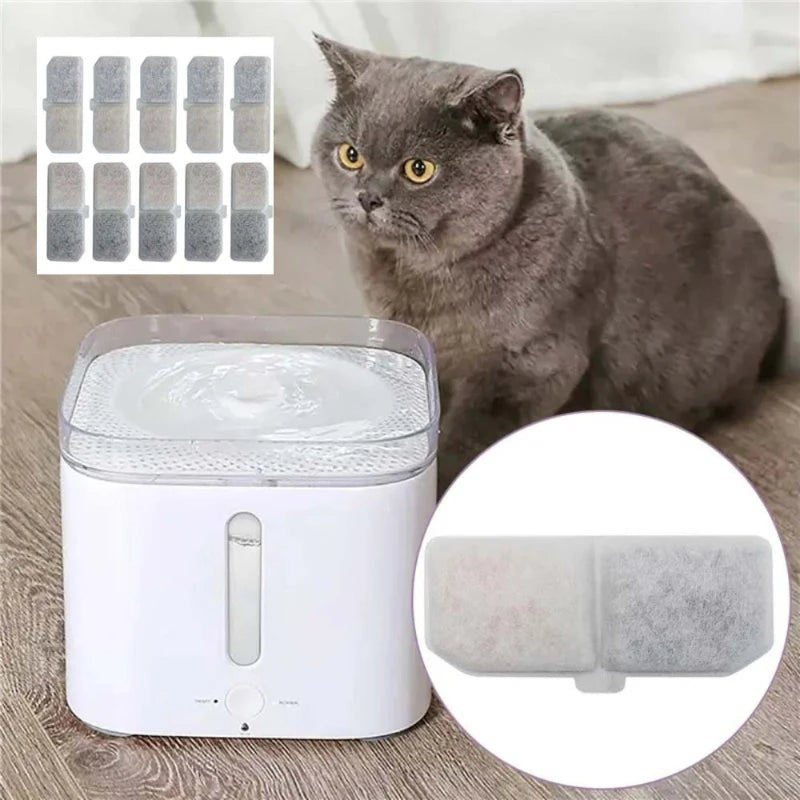 Replacement Filters Cat Water Fountain Filters Element for Stainless Steel Cat Water Fountain Activated Carbon Sponges Filters