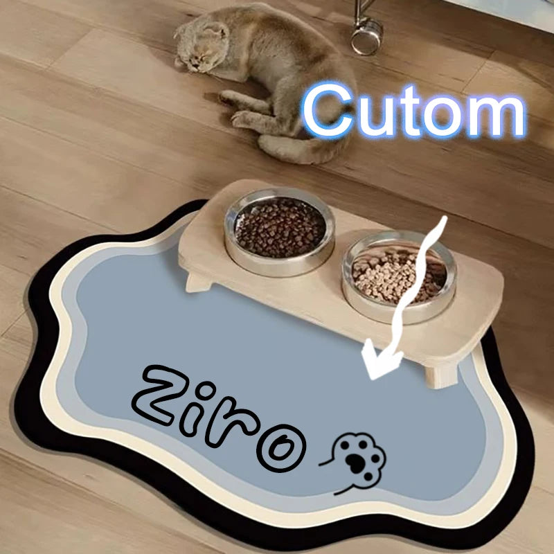  Custom Pet Feeding Mat Cute Shape Dog Diatom Mud Floor Mat Non-Slip Waterproof Home Decoration Dog Feeding Pad