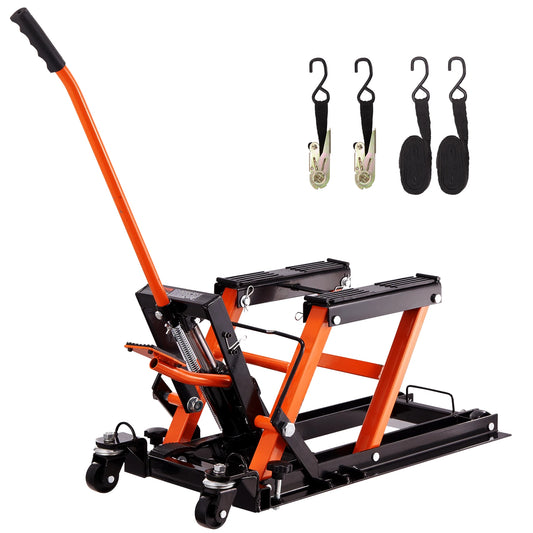 SucceBuy Steel Hydraulic Motorcycle Jack Stand 1500 LBS ATV Scissor Lift  4.7"-15" Scissor Lift Jack Stand for Motorcycle ATV