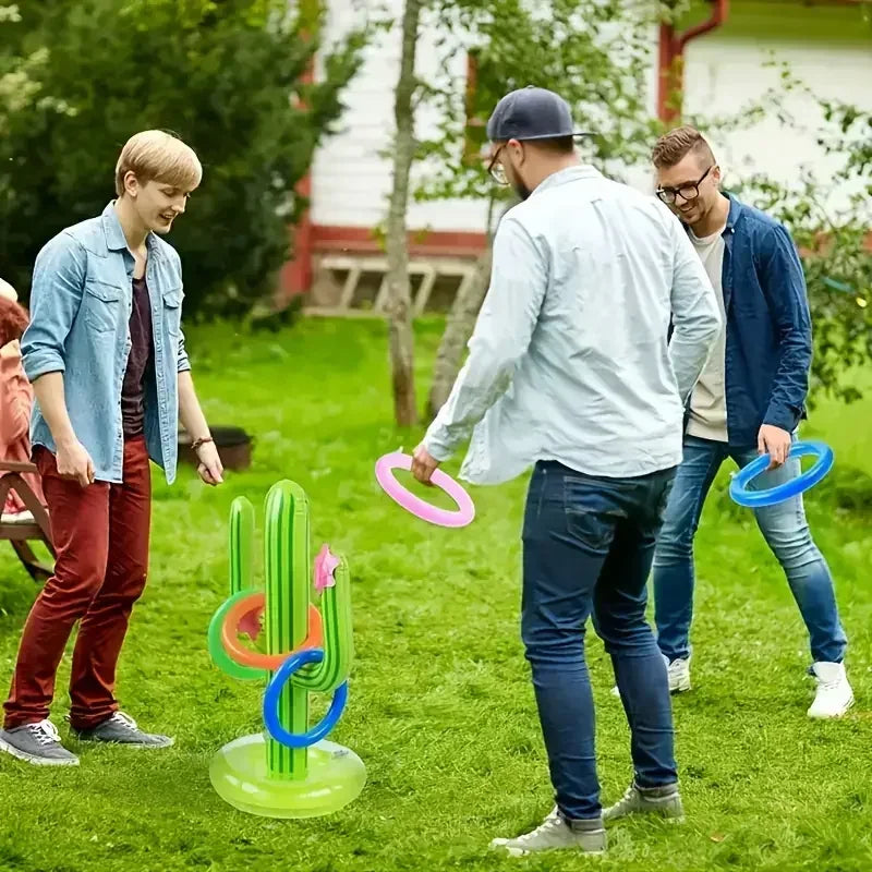 1 set of inflatable cactus, summer pool and beach interactive toys, this is an inflatable toy for outdoor pool parties and water