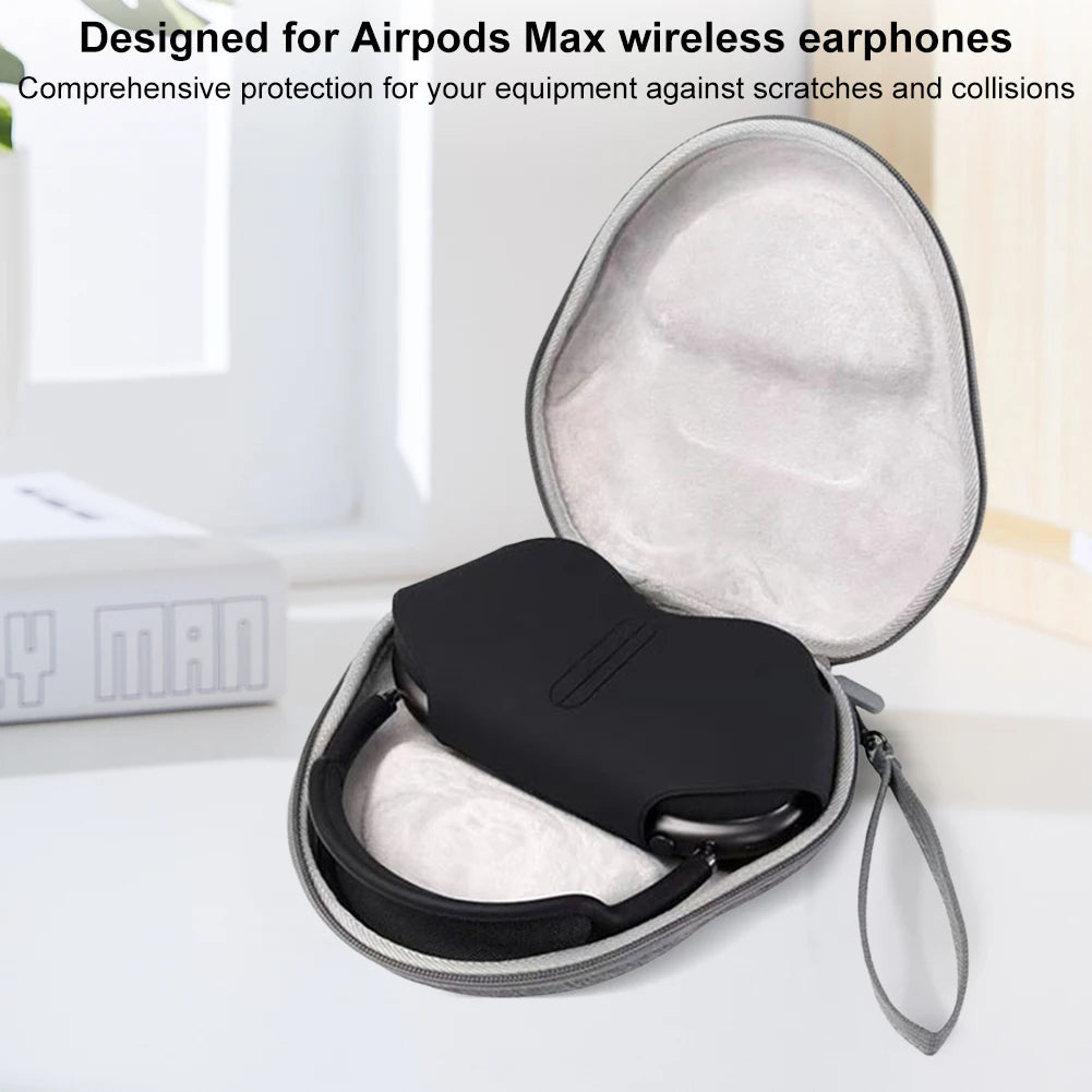 Travel Carry Bag with Hand Strap Carrying Box Cover Anti-Scratch Protective Pouch for Airpods Max Wireless Headset