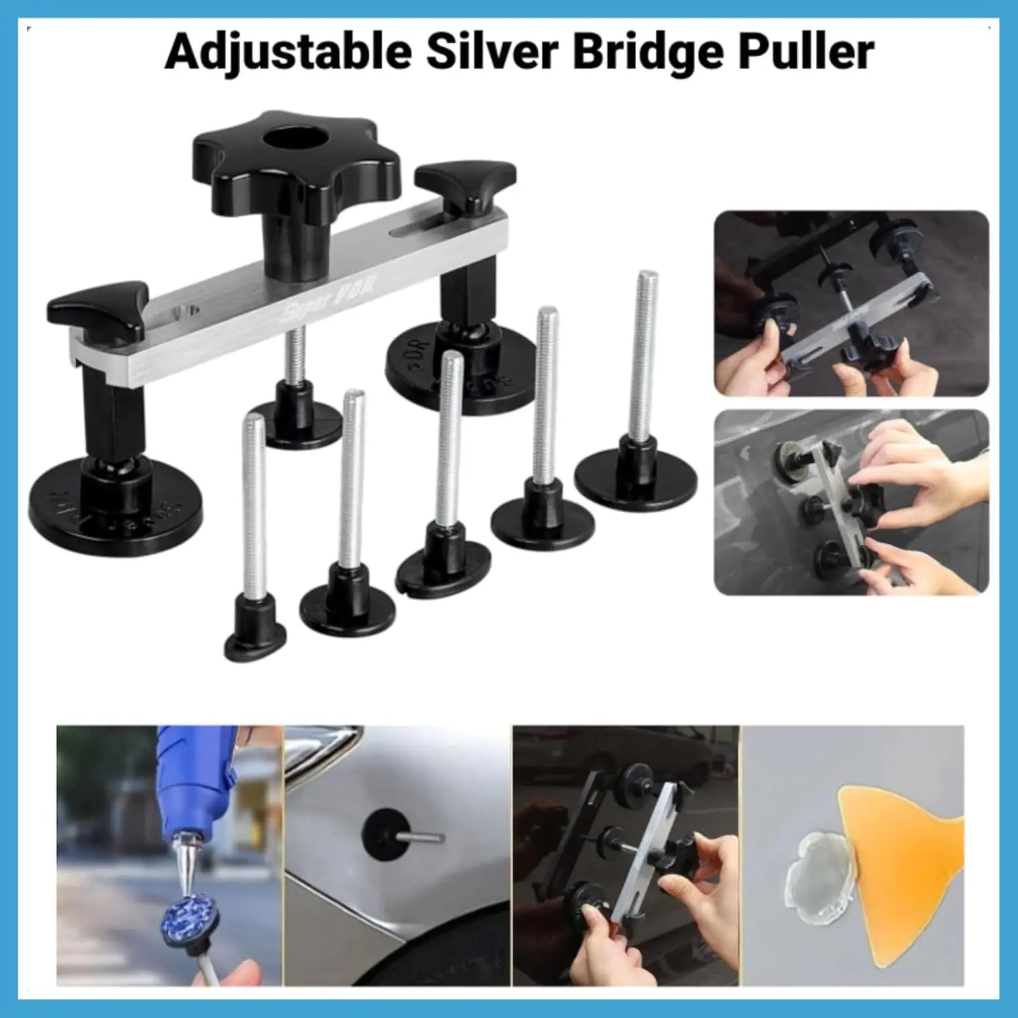 Super PDR Car Body Dent Repair Tool Professional Paintless Dent Removal Tool Set DIY Dent Puller Repair Tool with Slide Hammer