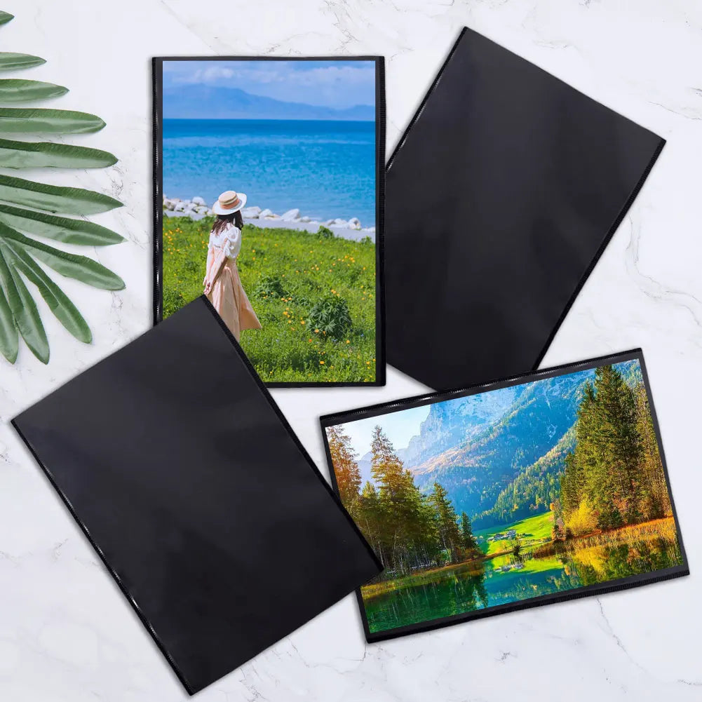 10/15Pcs Magnetic Picture Frame Magnetic Photo Frame with White/Black Border Postcard Holder Reusable for Refrigerator Cabinet