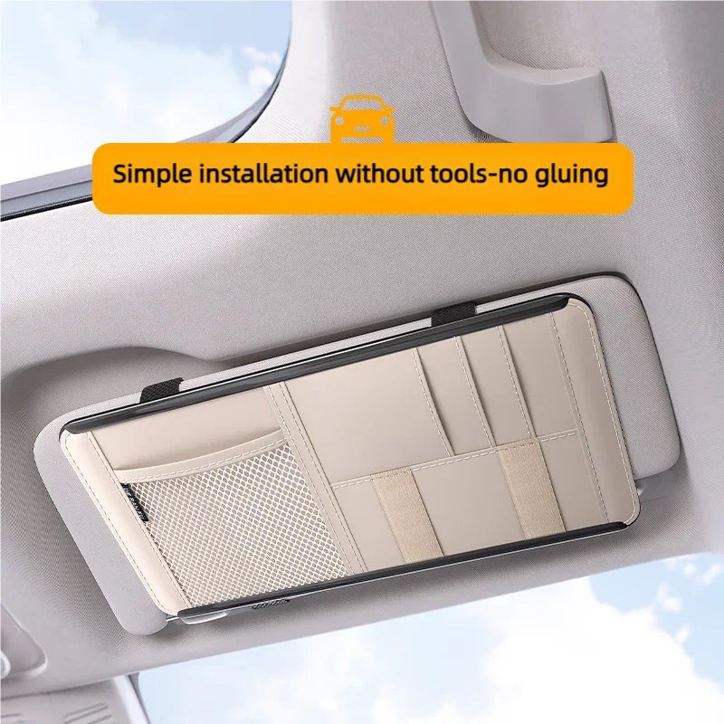 High-Quality 2025 New Car Sun Visor Storage Bag And Eyeglass Storage Clip for Automobile Interior Organization