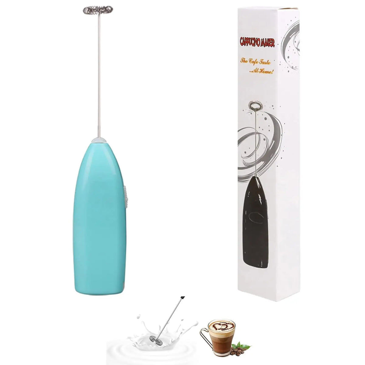 Electric Milk Frother Handheld Battery Powered Coffee Foam Maker Mini Whisk Mixer for Latte Cappuccino Egg Hot Chocolate