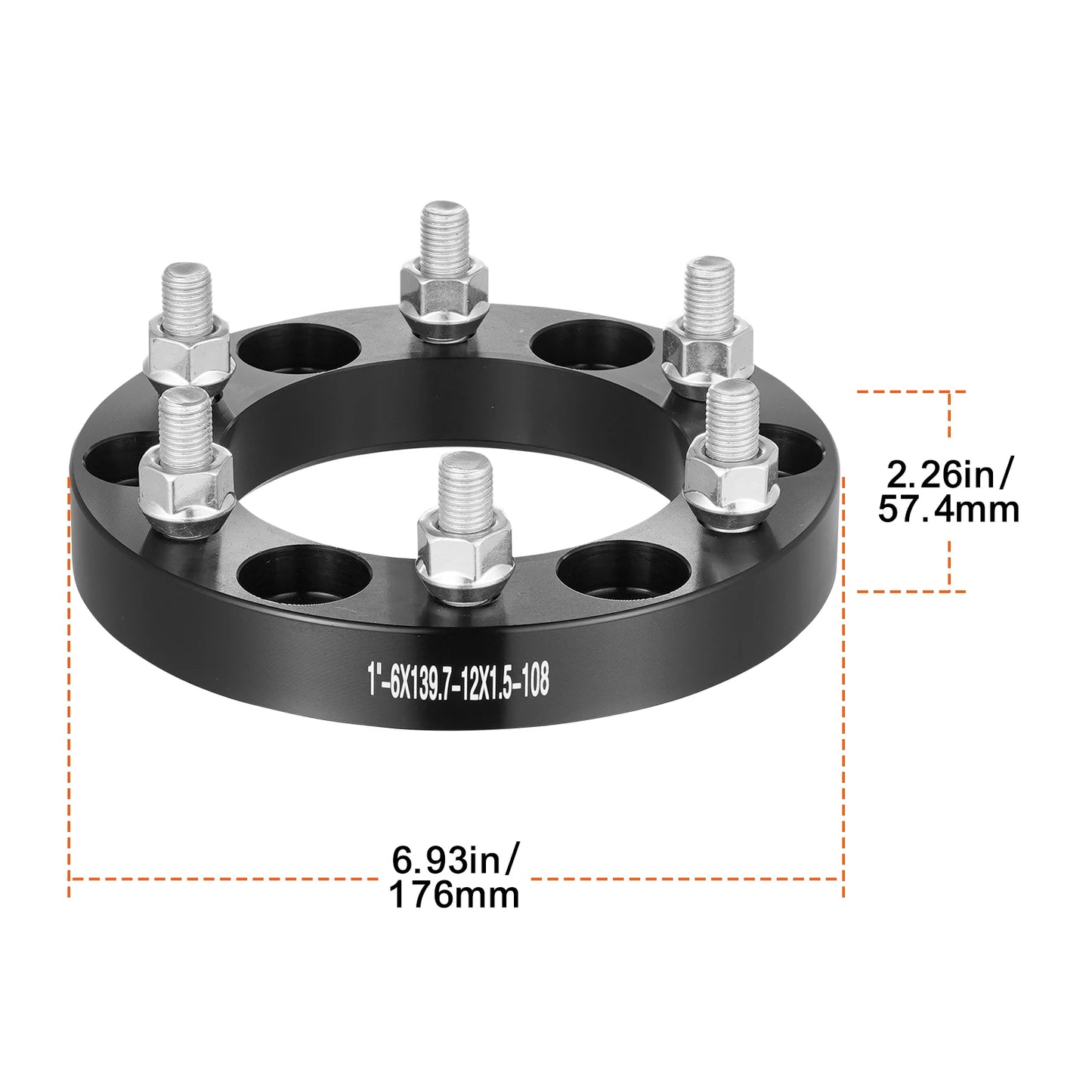 SucceBuy Wheel Spacers 8"x6.5" Wheel Adapters 8 Lug Forged Spacer 9/16"-18 Studs Spacers Dodge Ram 2500 Ram 3500 Ford F250 F350